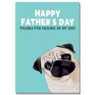 Dog Picking Up Shit Fathers Day Card